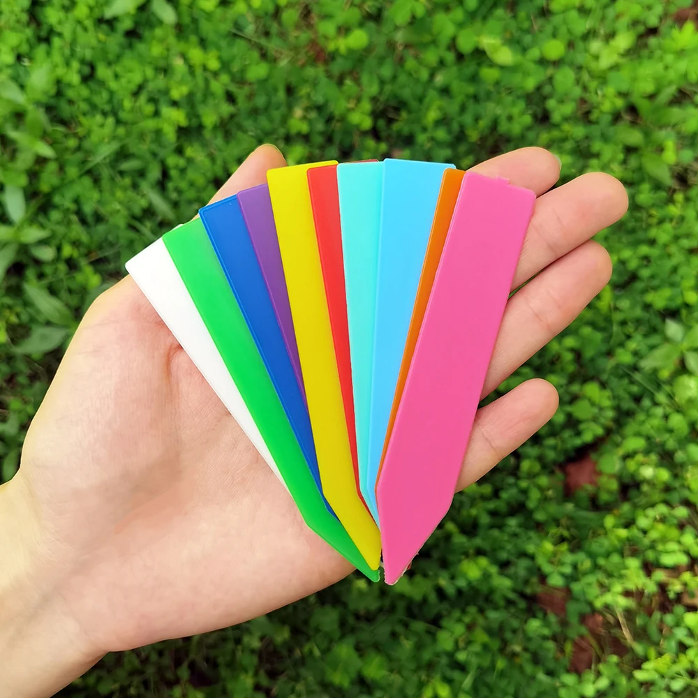 30-100pcs Garden Re-usable Plastic Plant Labels T-type Sign Tags Waterproof Markers Record Plate Flower Vegetables Potted Stakes