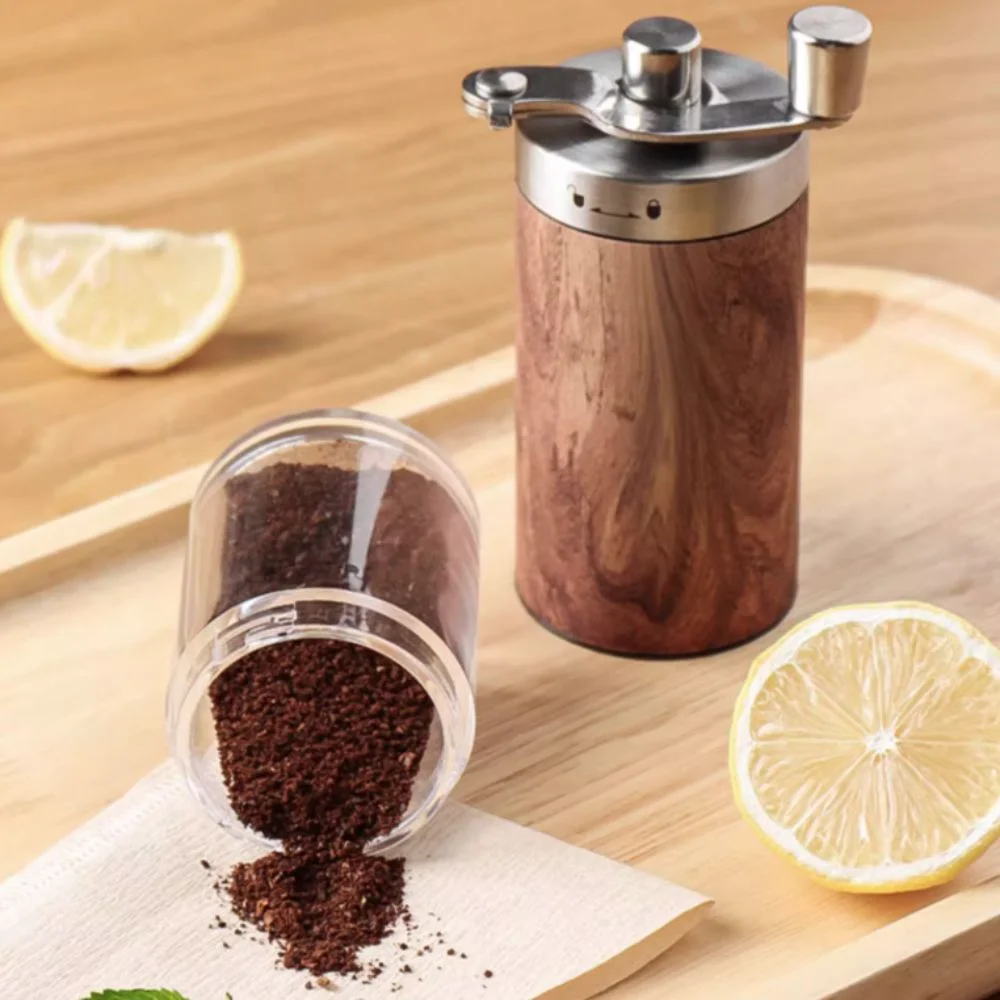 

Handheld Crank Hand Coffee Grinder Detachable Handle Ceramic Grinding Core Coffee Bean Mill Wood Grain