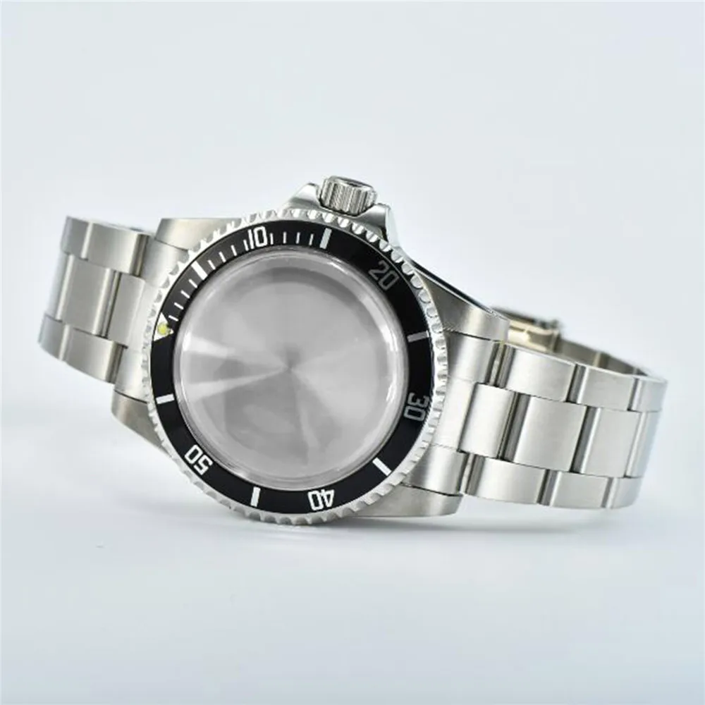 For NH35/36 Watch Accessories 120 Teeth 39.5mm Waterproof Retro Stainless Steel Case + Acrylic Lens + Strap for NH35/36 Movement