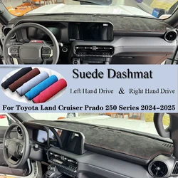 For Toyota Land Cruiser Prado 250 Series 2024 2025 Suede Dashmat Dash Mat Cover Dashboard Pad Carpet Car Styling Accessories