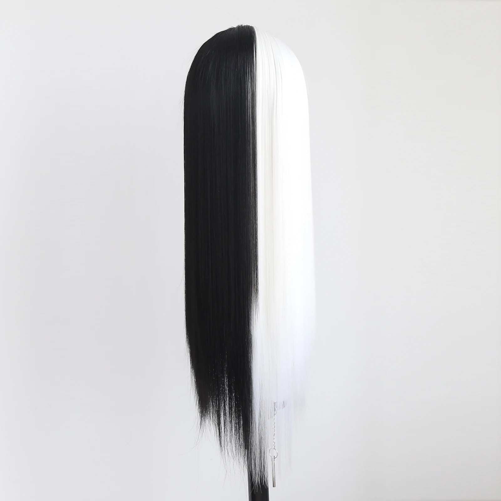 Thiswig-Peluca de cabello sintético para mujer, pelo largo de fibra resistente al calor con malla frontal, medio Rubio, negro, atado a mano, para