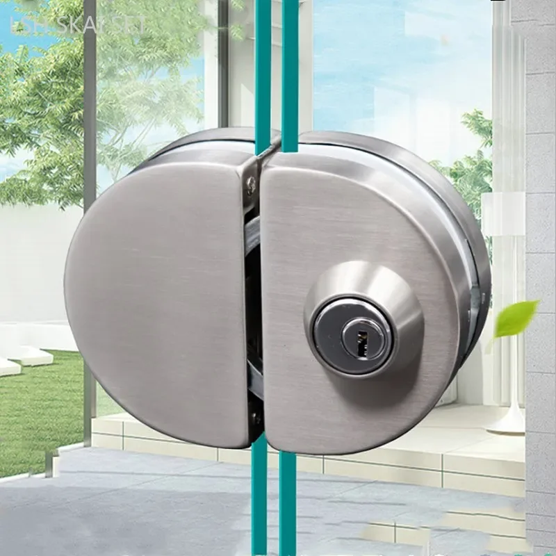 304 Stainless Steel Glass Door Lock Frameless Glass Floor Lock Latch Store Security Door Locks Office Door Accessories