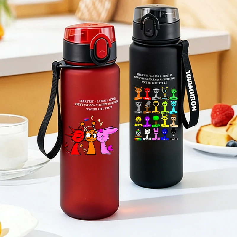 

Sprunkis Kids Water Bottles Leak Proof Sports Cute Anime Print Boy Travel Lifting Rope Portable My Like Drink Water Bottle 650ml