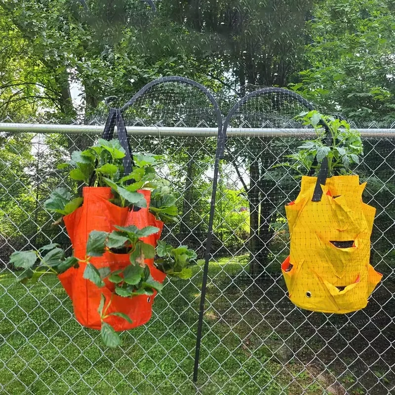 Strawberry Hanging Herb Pot Bag Easy Garden Storage Plant Care & Display Container - Eco-Friendly Growing Bag