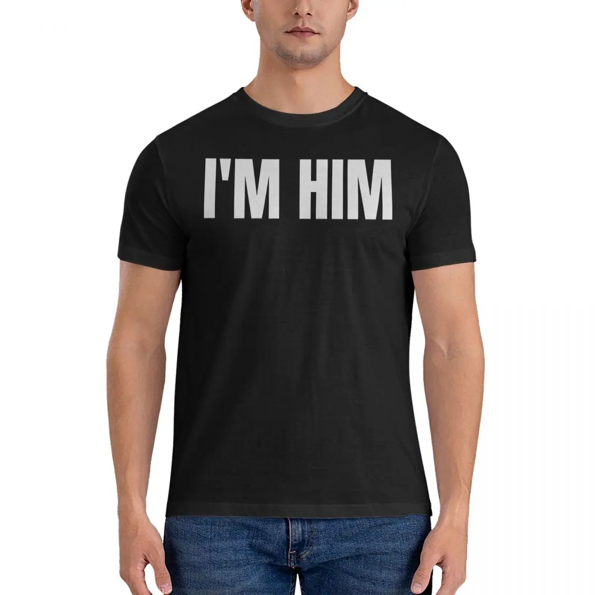 I'm HIM Sigma Cool Gym T Shirts Men's Cotton Leisure T-Shirts O Neck Weightlifting Tees Short Sleeve Clothes Birthday Gift