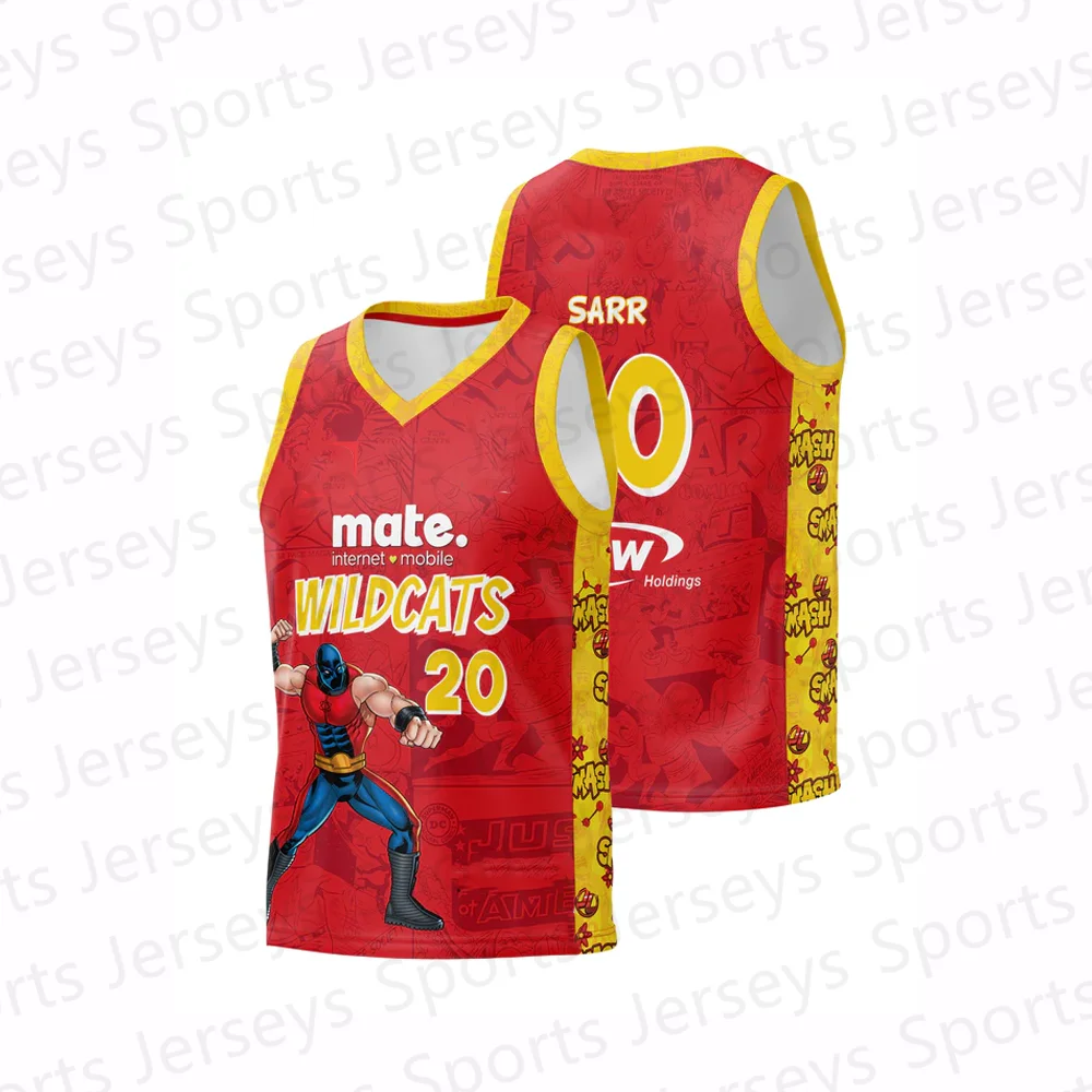 2024 New Australian Basketball Perth Wildcats Basketball Jersey Boy Cartoon Role Playing Vest Men Sports Basketball Jersey