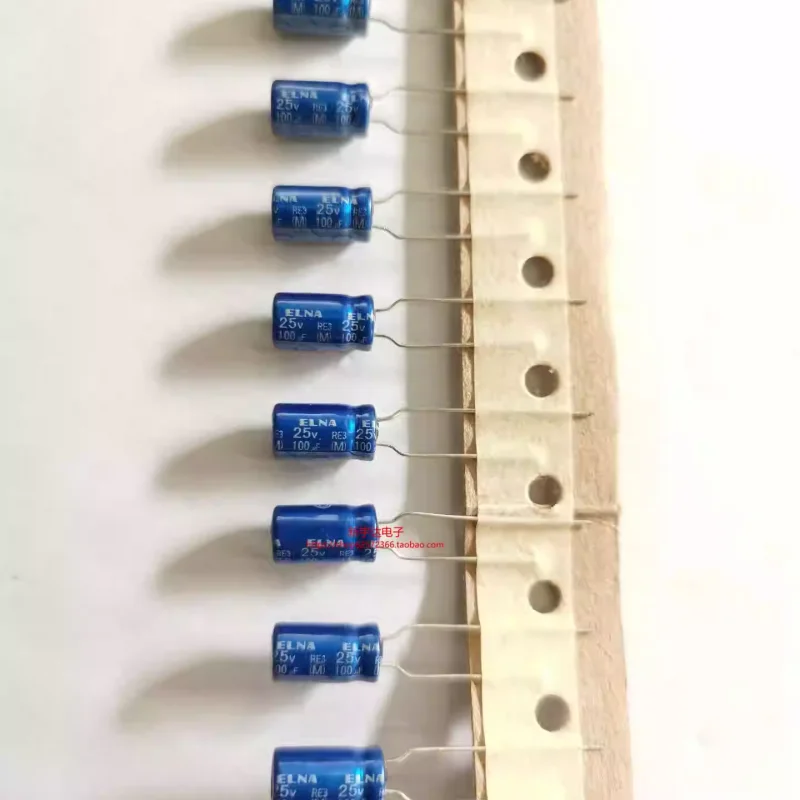 

10-100 шт. электролитический конденсатор Ina 25V100UF 6X11 серии RE3, синий, для аудио, 100 мкФ 25В
