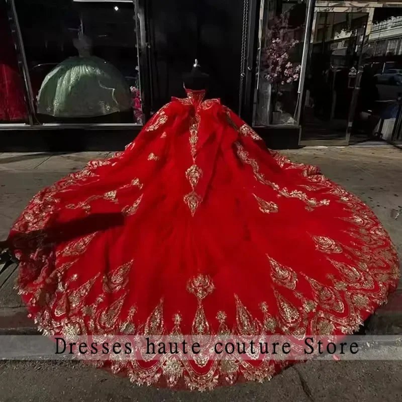 فساتين Quinceanera باللون الأحمر مخصصة مطرز بالخرز بالدانتيل مزينة بفيستدوس دي 15 أنوس لحفلات أعياد الميلاد فساتين نسائية رسمية على شكل قلب
