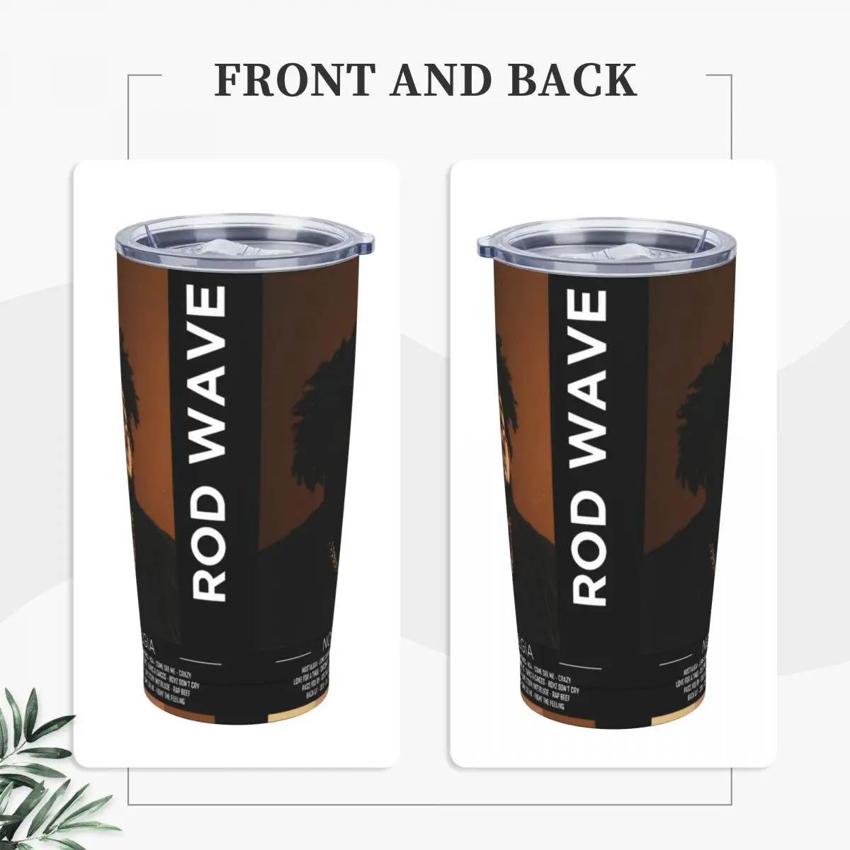 Rod Wave Nostalgia Tour 2024 Insulated Tumbler with Lid Hip Hop Stainless Steel Coffee Mugs Double Wall Hot Cold Drinks Cup 20oz