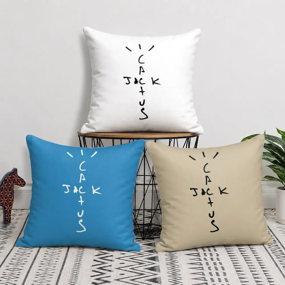 Cool C-Cactus jack Cushion Cover Soft Short Plush Double-Sided Printing Home Decor Machine Washable Pillow Case Gift