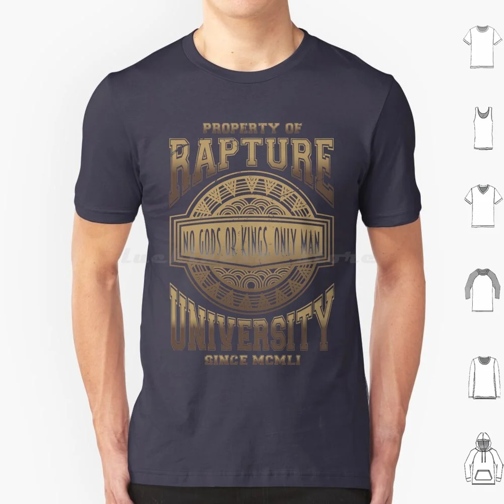 Rapture Univeristy t-shirt coton hommes femmes bricolage impression Rapture Bioshock jeu Gamer jeux vidéo jeux vidéo Plasmids université