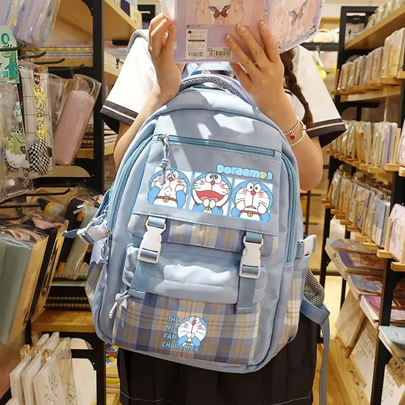 Doraemon Cartoon Oxford cloth Schoolbag for Junior High School Students Japanese and Korean Backpack Girl 30x43x17cm - Image 5