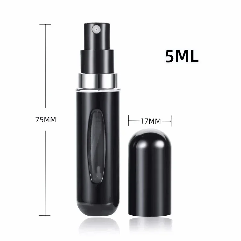 Mini Perfume Portátil Garrafa Recarregável, Refill Spray Jar, Bomba de Perfume, Recipientes Cosméticos Vazios, Atomizador para Ferramenta de Viagem, 5ml, Novo