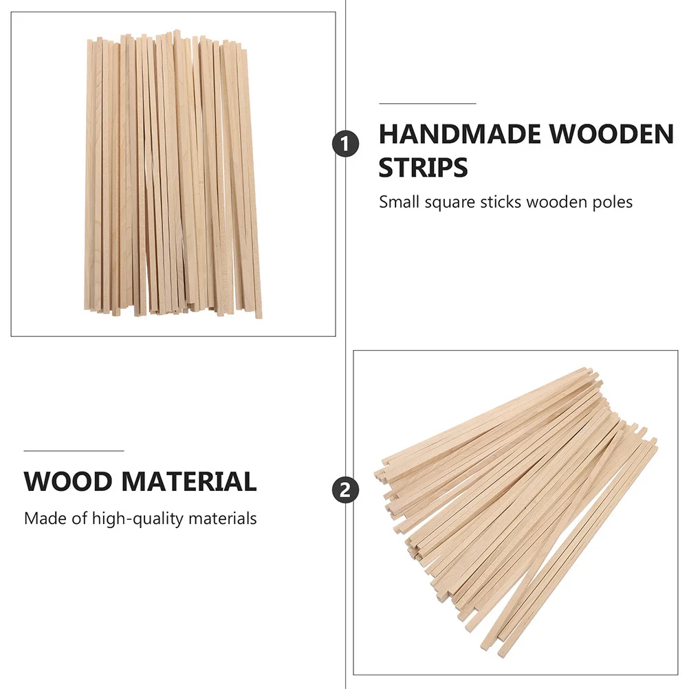 

30pcs Square Wooden Sticks Durable Craft DIY Material Rods Accessories Sewing Tools Perfect Size Easy to Operate