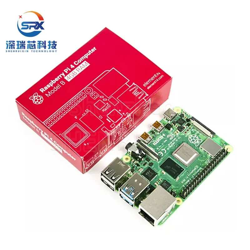 لوحة تطوير Raspberry Pi 4B الأصلية سعة 1 جيجابايت إلى 8 جيجابايت مجموعة أدوات AI لبرمجة Python للاتصالات والشبكات