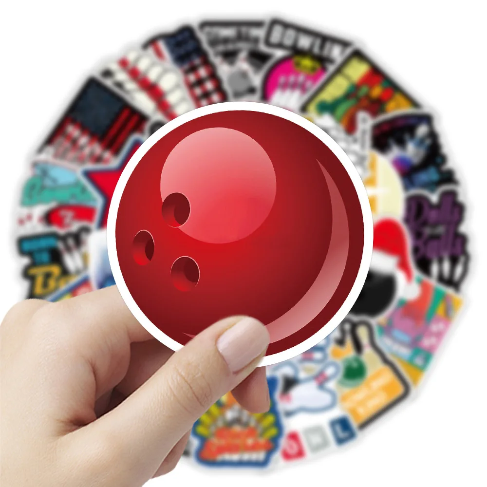 

10/51PCS Bowling Ball Graffiti Sticker Cartoon Creative Decoration DIY Phone Guitar Laptop Notebook Suitcase Cup Sticker Toy