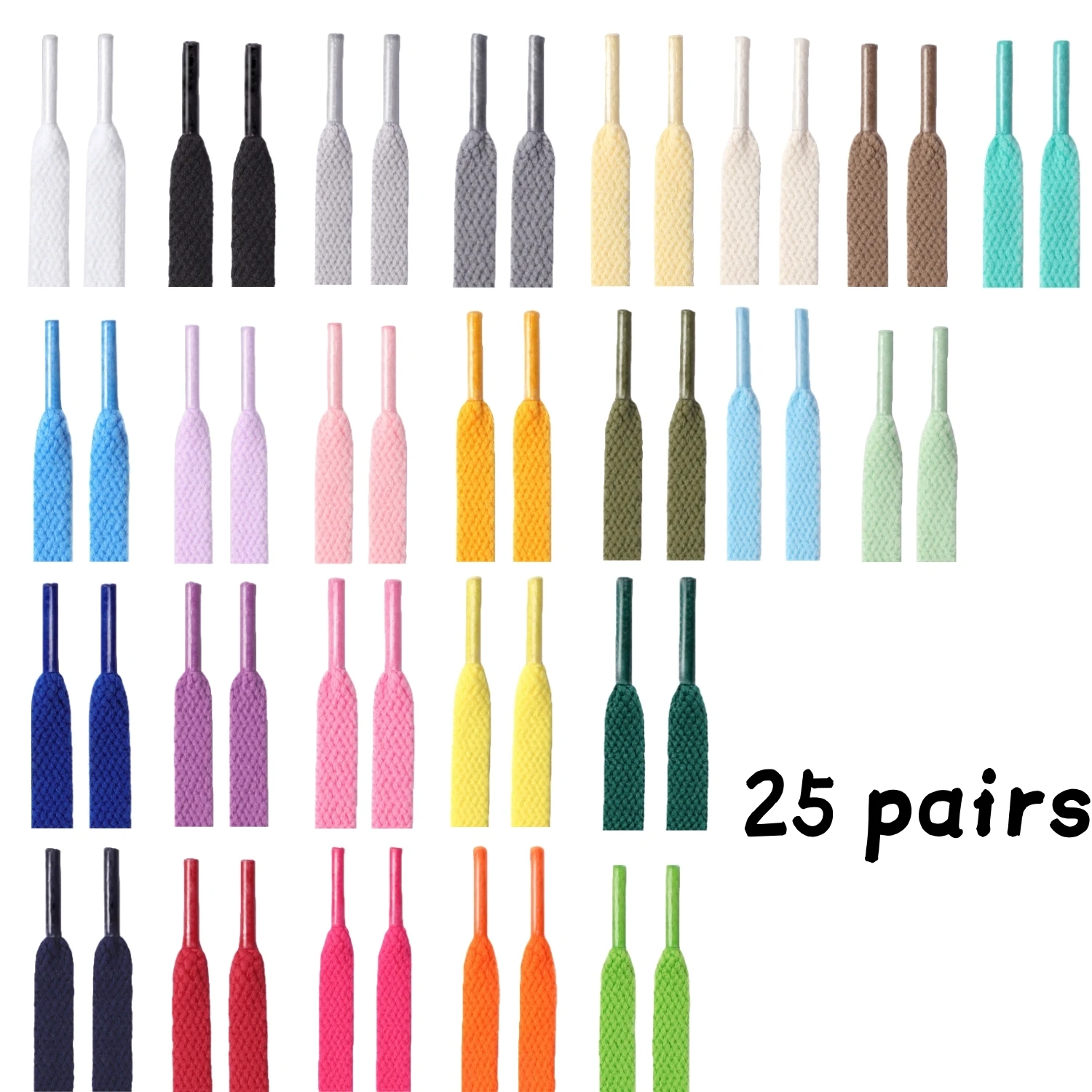 4/12/24/25 Pairs 8mm Flat Thicken AF1  Kids  Shoelaces  Basketball Sneakers Sail  Shoe Laces  Shoe Accessories 60/100/120/140cm