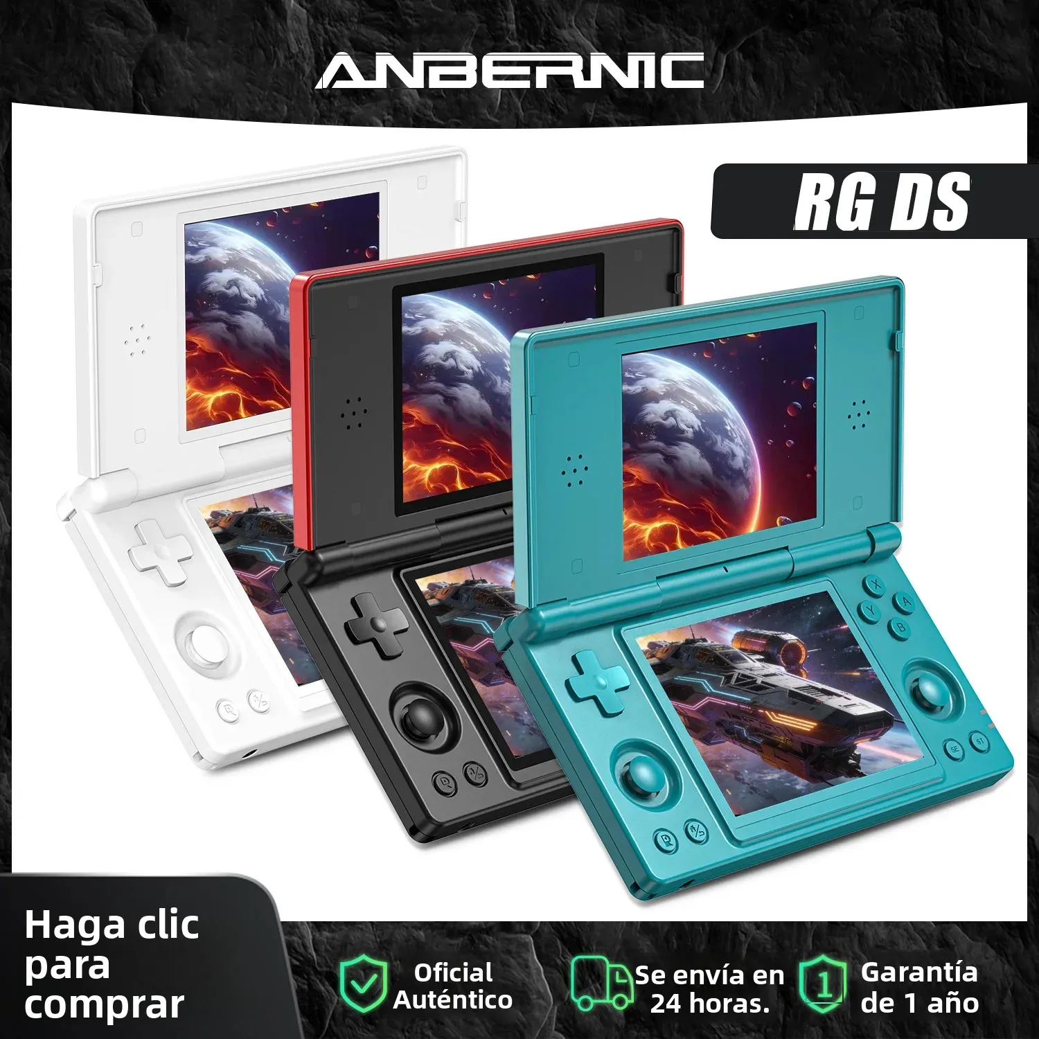 Consola de Videojuegos Anbernic RG DS con Pantalla IPS Dual de 4.0”, Compatible con Android 14, Admite Aplicaciones Dobles en Pantallas Divididas y Chip Hall Switch
