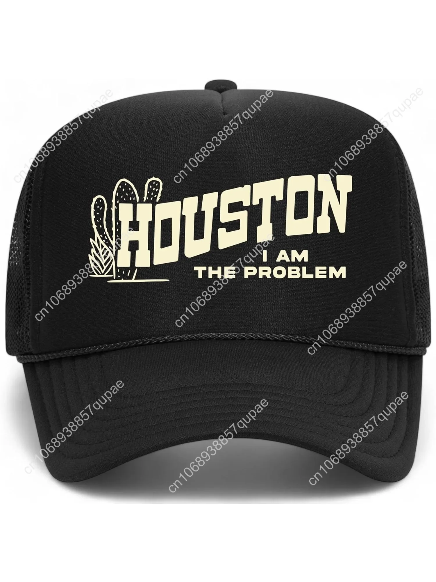 

Houston I Am The Problem Trucker Hat | Vintage Cowboy Cowgirl Western Funny | Premium Mesh Foam Snapback Hat for Men & Women