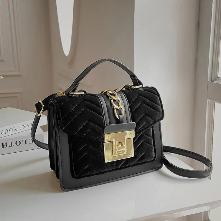 

Новое поступление, бархатная женская сумка - изысканная маленькая квадратная сумка, модная сумка через плечо и через плечо, портативный стиль