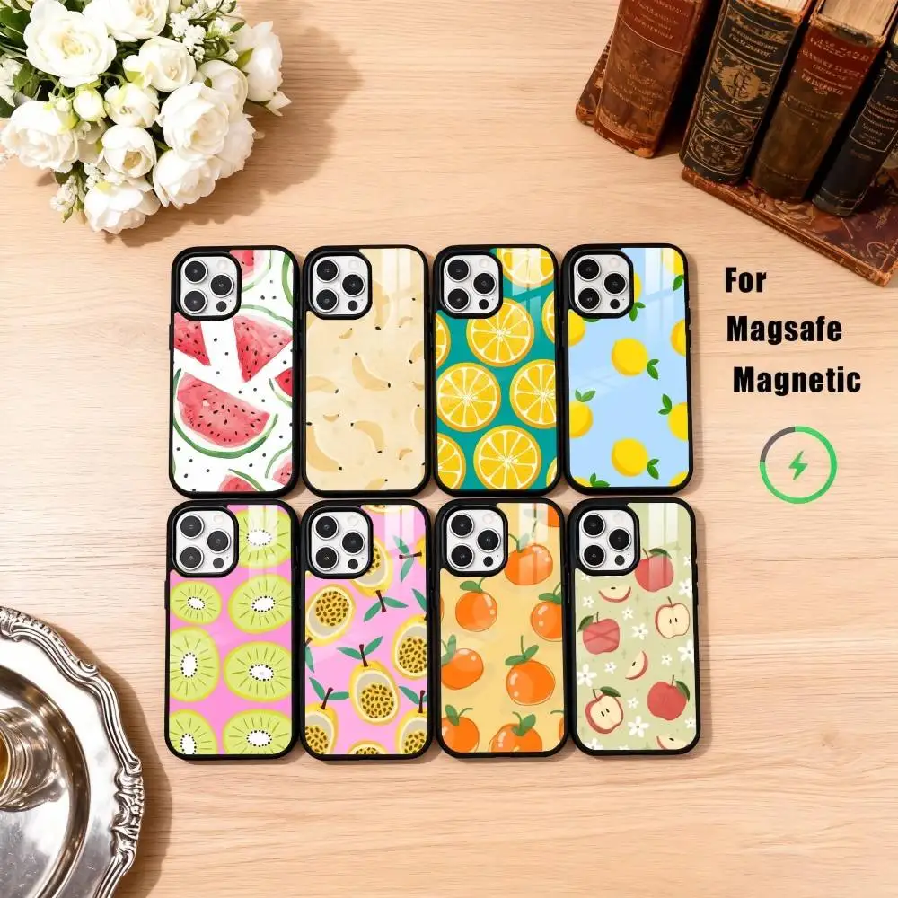 

C-Cute Fruit Phone Case For iPhone17,16,15,14,13,12,11 Plus,Pro Max Magnetic For Magsafe Wireless Charging