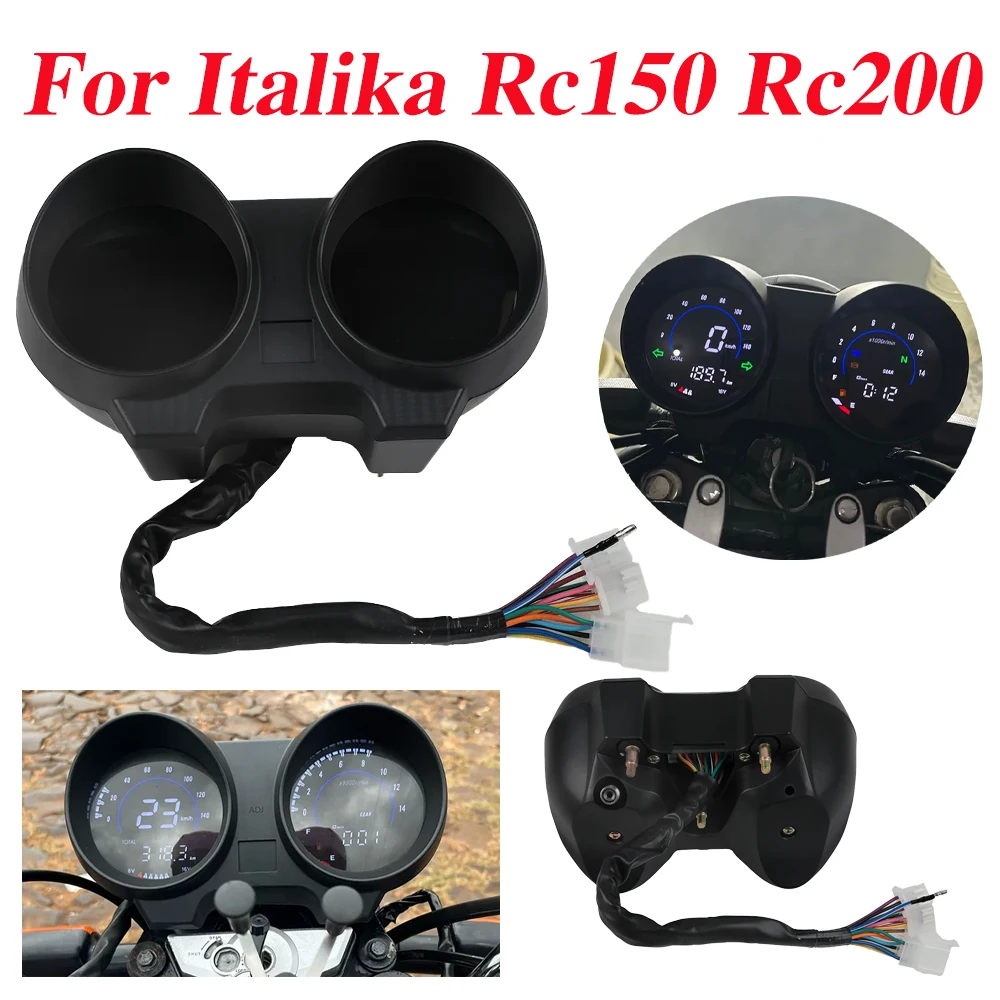 

Motorcycle Digital Speedometer Dashboard Tachometer Odometer Gear Meter Instrument Voltmeter For Italika Rc150 Rc200 RC 200 150
