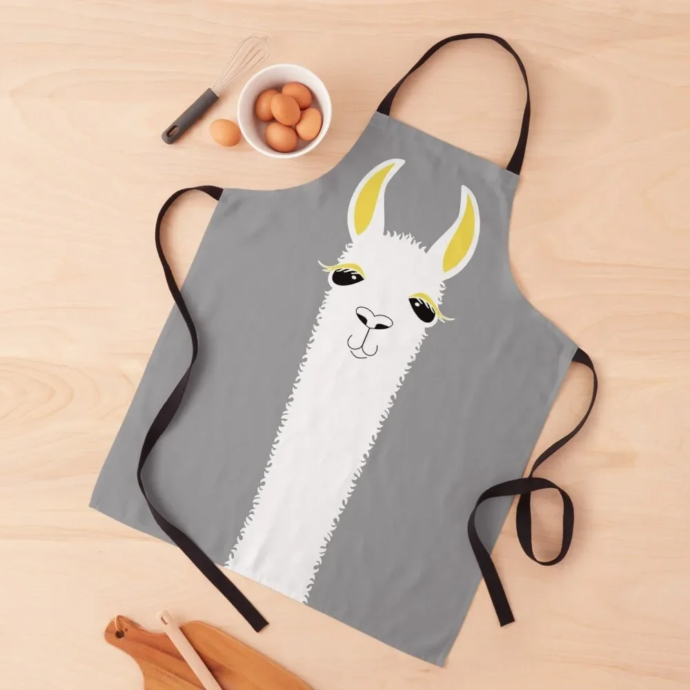 LLAMA PORTRAIT ON ULTIMATE GRAY Apron cleanings For Hairdresser Apron