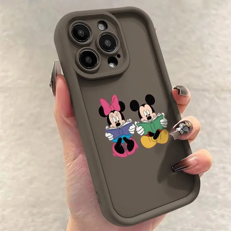 Disneys Mickeys Minnies Mouses Read A Book Phone Case For iPhone 15 14 13 12 11 Pro Max 78 Plus XR XS MAX Y2K Cute Back Cover