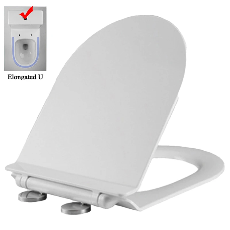 U Shape Toilet Seat UF Material Slowly Closing Toilet Cover WC Install On Top Toilet Lid For Bathroom Soft Close CF228001UF