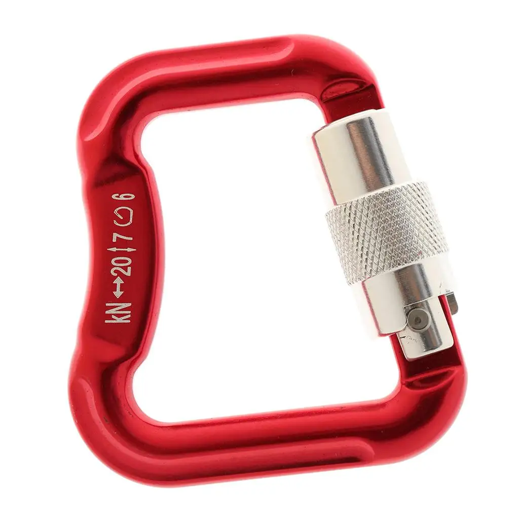 Aluminum Locking Carabiner for Paragliding D Shape Hook Tool Red