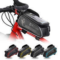 WEST BIKING 6.5 Inches Bicycle Bag Waterproof Cycling Top Front Tube Frame Bag Touch Screen Phone Case Storage MTB Road Bike Bag