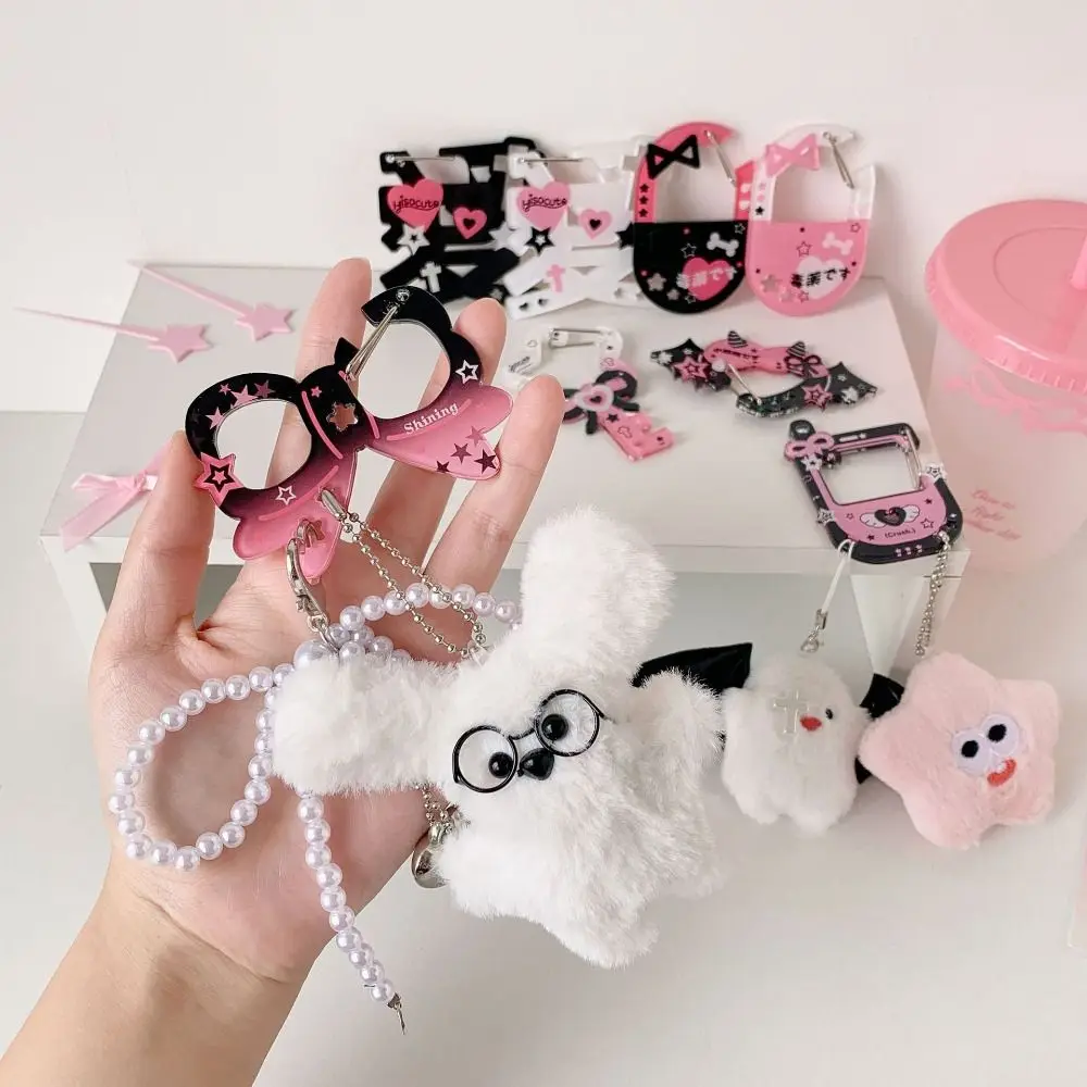 Cartoon Acrylic Carabiner Special Shaped Keychain Decor Key Ring Pendant Bag Charms