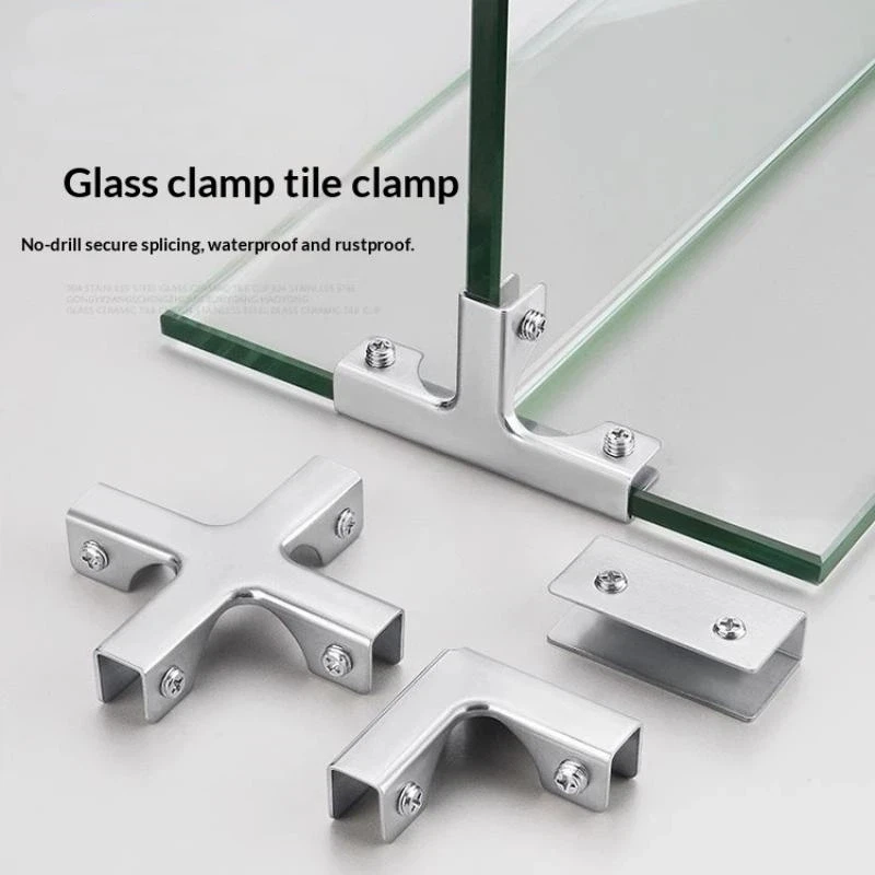 1Pcs Garden Fence Ceramic Tile Splicing DIY Panel Reinforced Clip Glass Clamp Combination Fixing Clip For Fish Tank Cabinet