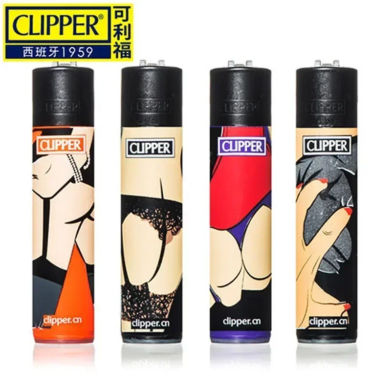 Clipper Brand Personalized Patterns Nylon Butane Inflatable Lighters Grinding Wheel Lighters Butane Torch Lighters