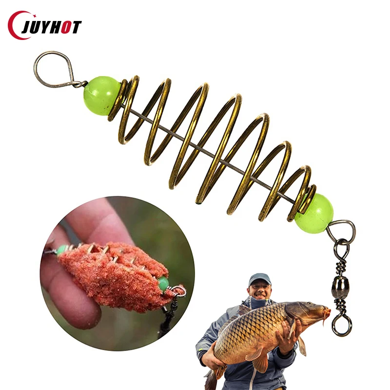 1 Piece Alloy Copper Olive Type Spring Lure Inline Hanging Tackle Fishing Bait Feeder Wild Fishing Nest Fed Feeder Fishing Tool