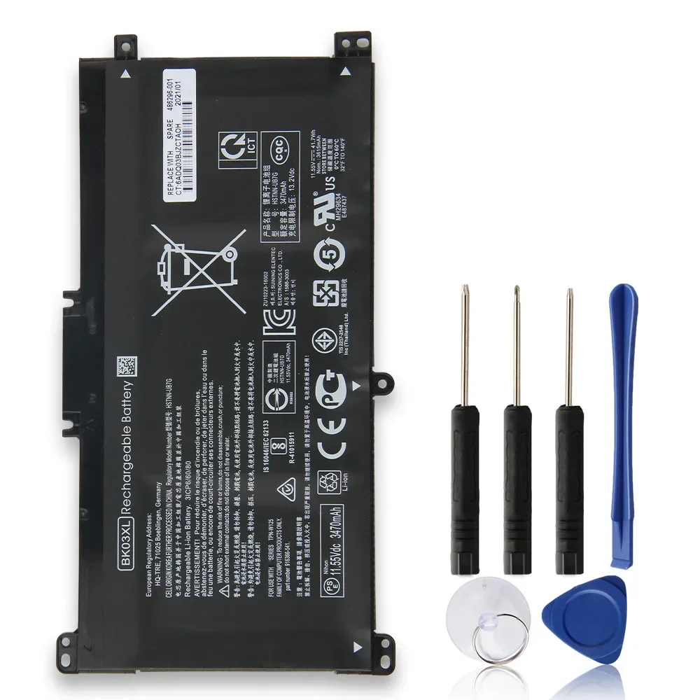 Replacement Battery BK03XL For HP HSTNN-UB7G TPN-W125 916366-541 916811-855 High Quality Batteries 41.7Wh 13.2V With Tools