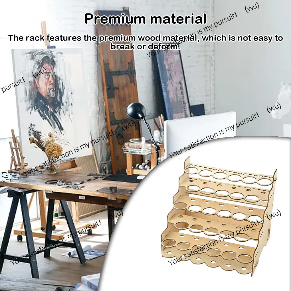 Wood model paint storage rack, multi-layer DIY paint rack with multiple slots