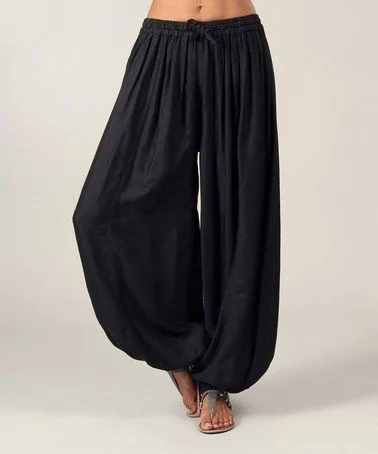 2024 Summer New Women's Solid Color Lantern Pants Loose Pleated Drawstring Casual Ankle Sports Pants Harlan Pants
