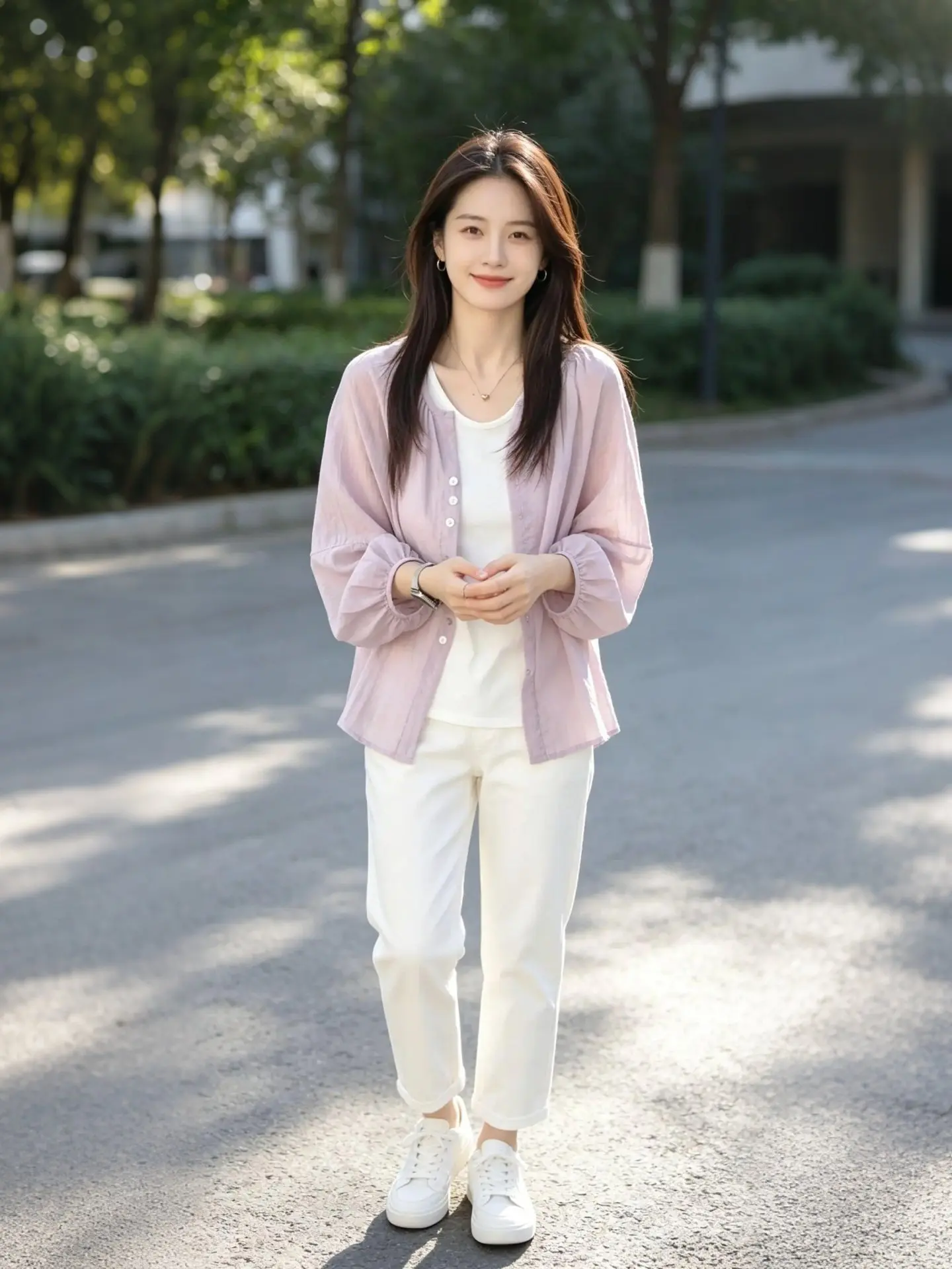 

Stunning Purple Lantern Sleeve Sun Protection Shirt Women's Loose Versatile Open Cardigan Outerwear Summer 2026 Commute Style
