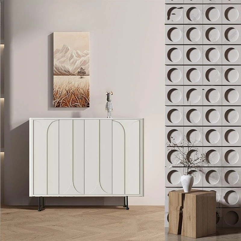 Armadietto laterale minimalista italiano leggero armadietto da tè moderno di lusso soggiorno design creativo armadietto per portico in vernice bianca