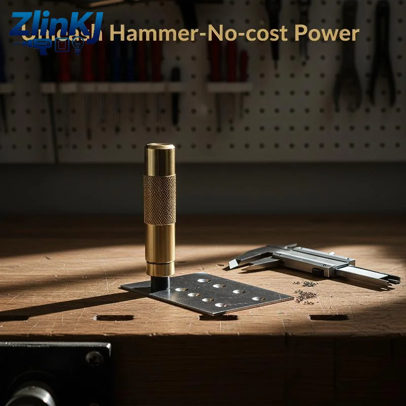Spring Loaded Automatic Center Punch 5/6 Inch Professional Metal Tool for Wood Drilling Home Repair