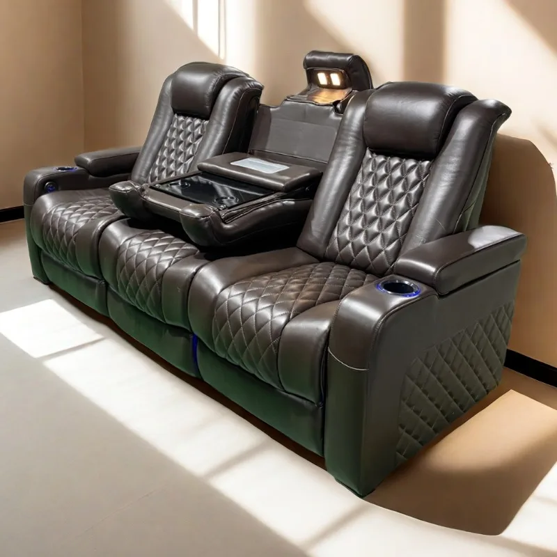 

Hot Home Theater Chairs Movie Chairs Genuine Leather Theatre Seating Electric Cinema Sofa Theater Recliner Massage Chair