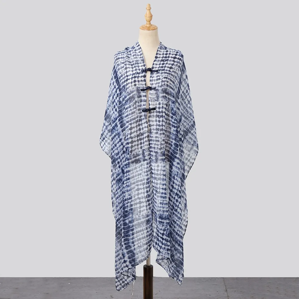 

Повседневная шаль с защитой от солнца в этническом стиле, солнцезащитная шаль с цветочным принтом, тонкий большой пляжный шарф, весна-лето