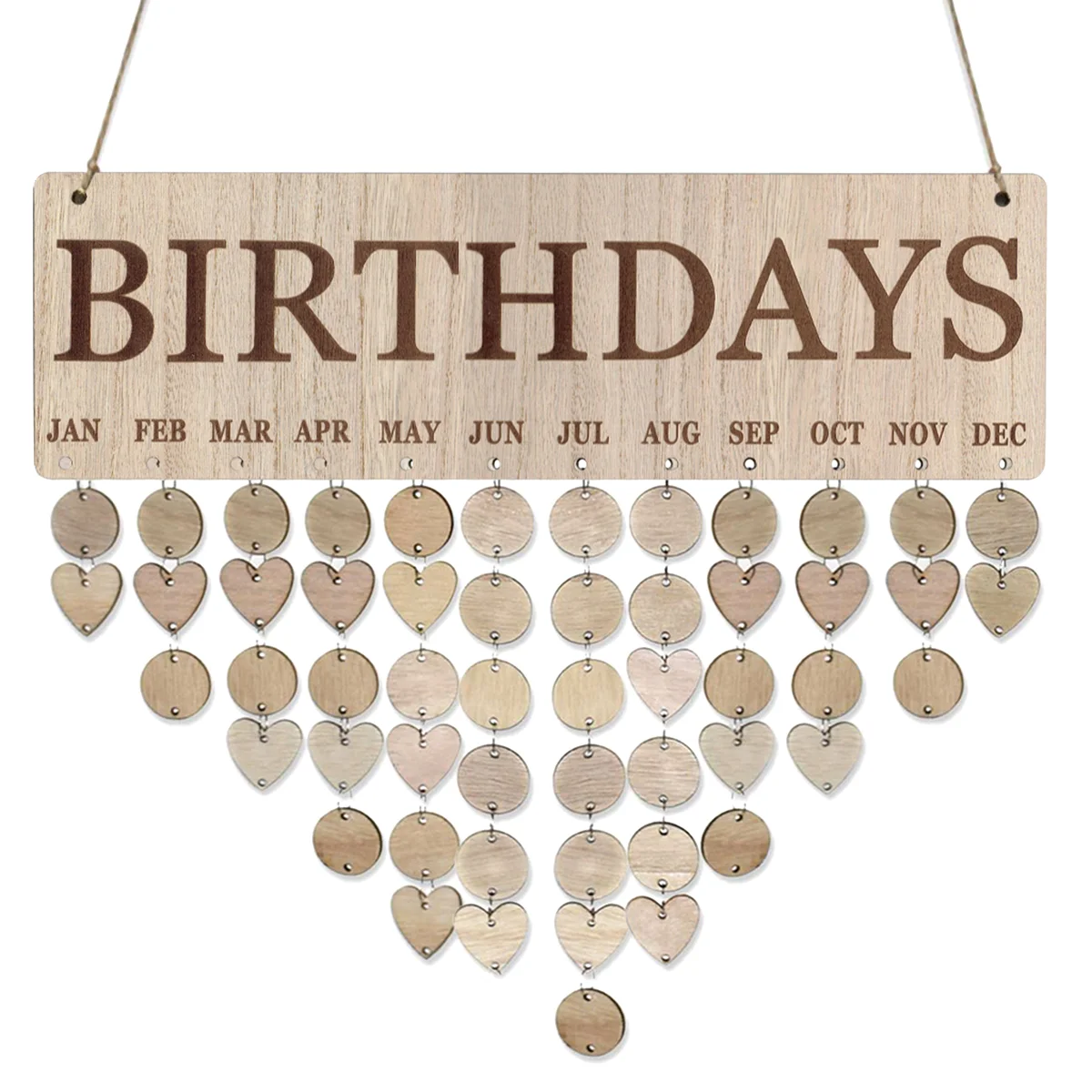 

Family Birthday Hanging Decorations Calendar Wall Birthdays Plaque Sign Kit Board Reminder Wooden Block