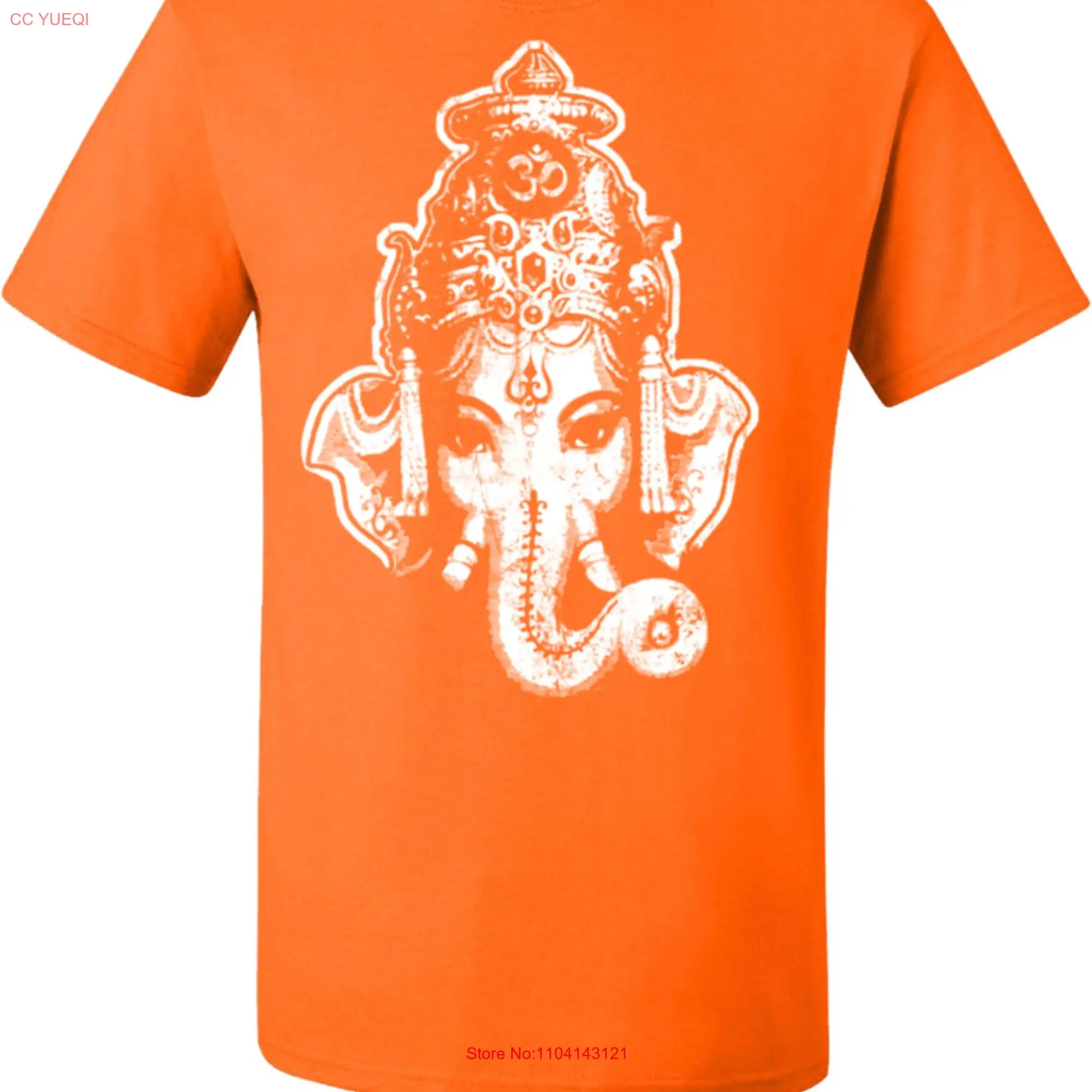 BIG Ganesha Head Yoga Tall T Shirt PC61T BIGHEAD long or short sleeves