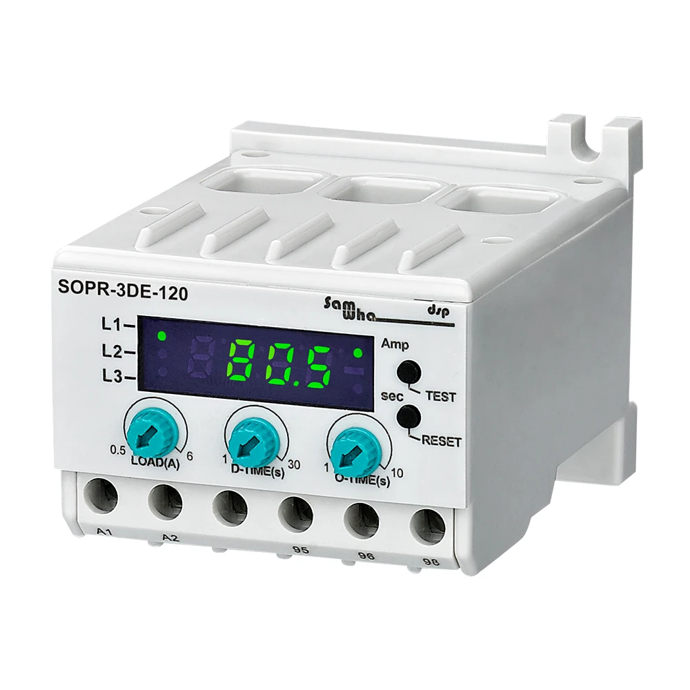 SAMWHA-DSP EOCR SOPR-3DE-30 30A Relé de proteção digital contra sobrecarga e perda de fase do motor elétrico