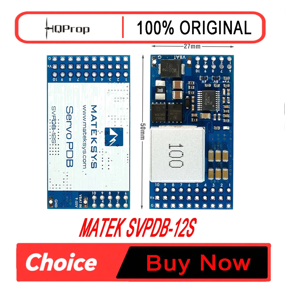 MATEK SVPDB-12S SERVO PDB with 12A BEC 9-55V TO 5/6/8V Power Distribution Board for RC Airplane Fixed-Wing Servo DIY Parts