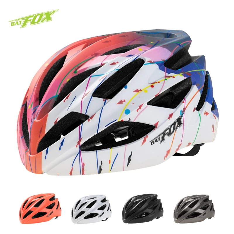 BATFOX Ultralight Cycling Helmet Men Women Intergrally-Molded MTB Bicycle Helmet EPS Mountain Road Bike Helmet 56-60cm casco cap