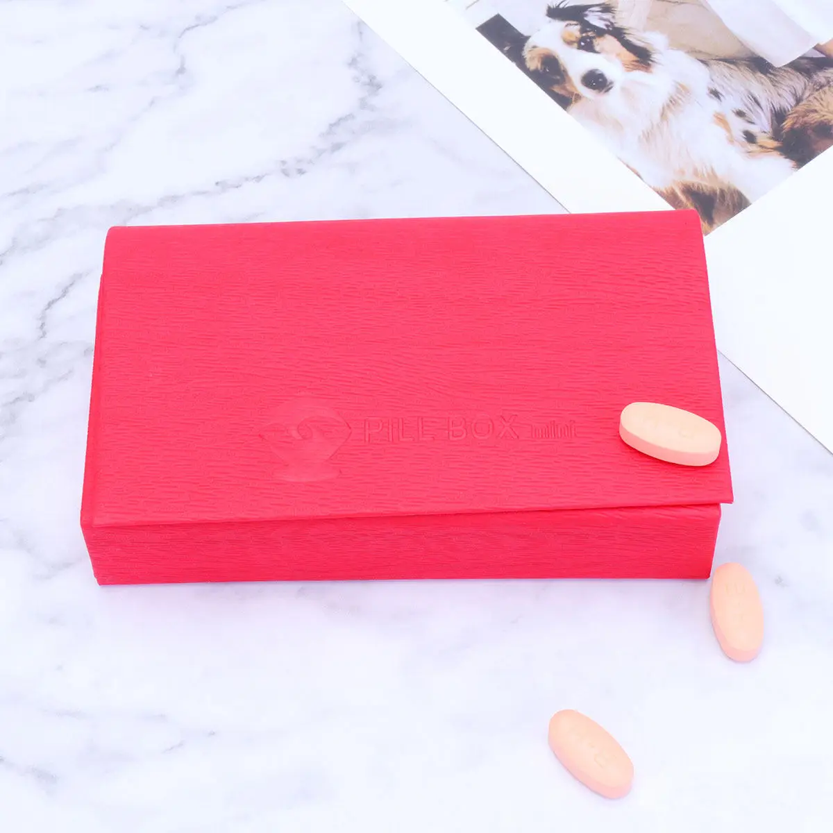 

1Pcs Mini Pill Case Weekly Daily Medicine Box Portable Travel Pill Organizer 7 Compartments Red