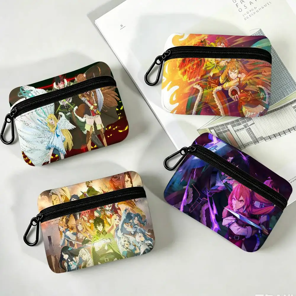 The Rising of the Shield Hero Oxford Fabric Mini Coin Wallet Smooth Zipper Hanging Design Multi-use Small Storage Bag For Travel